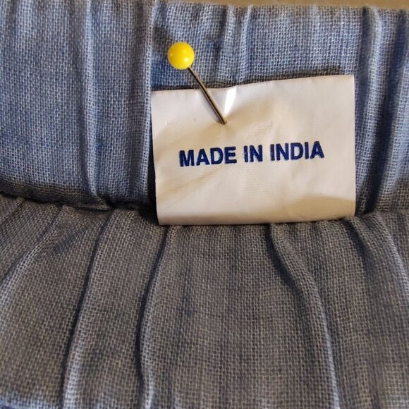 Blue Two Tone Elastic Ankle Length Skirt Size Large Sequin - Picture 5 of 6